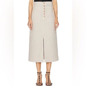 Ulla Johnson The Bea Denim Dove Midi Skirt Size 2